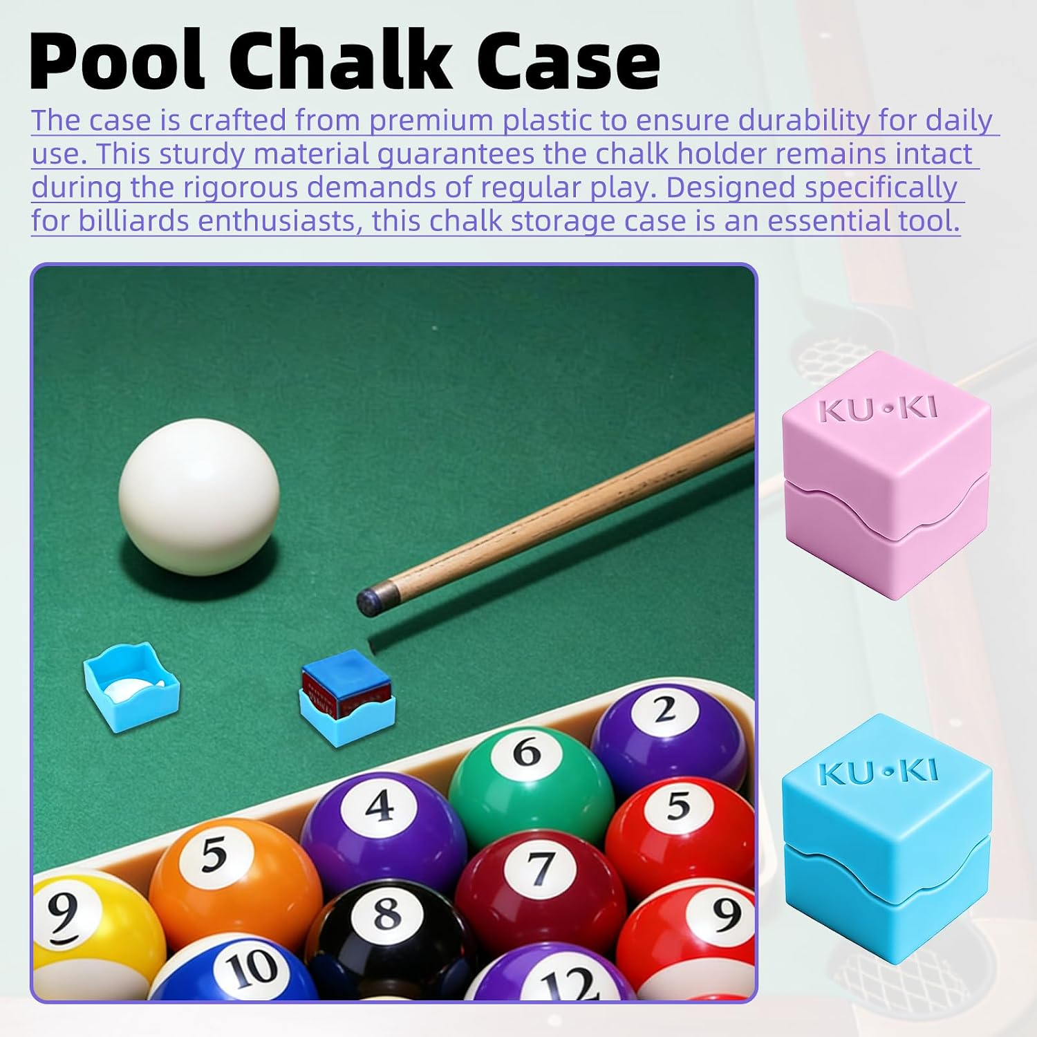 6-Piece Magic Rack, Durable Plastic Cue Ball Rack | 2 Size Options, Includes 1 Pair of Cue Gloves, 2 Chalk Boxes, For 8 and 9 Ball Activities