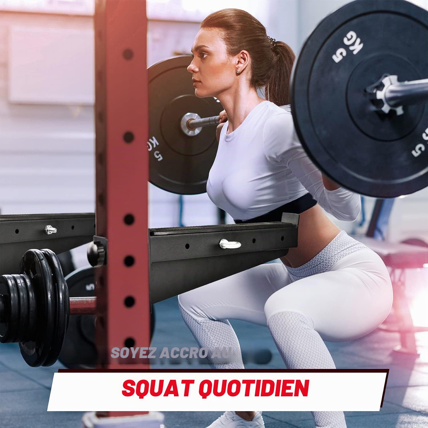 Yes4All J Crochet Power Cages - Supports de Squat en Acier 2x2/3x3 avec Protection UHMW Pad - Attachements de Rack à Squat pour Home Gym - Barre Musculation