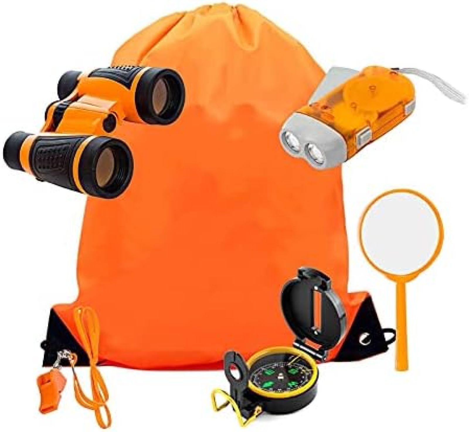 Kit Explorador De 33 Piezas Para Niños | Mochila, Prismáticos, Brújula Y Linterna De Manivela | Regalo Educativo De 3 A 10 Años