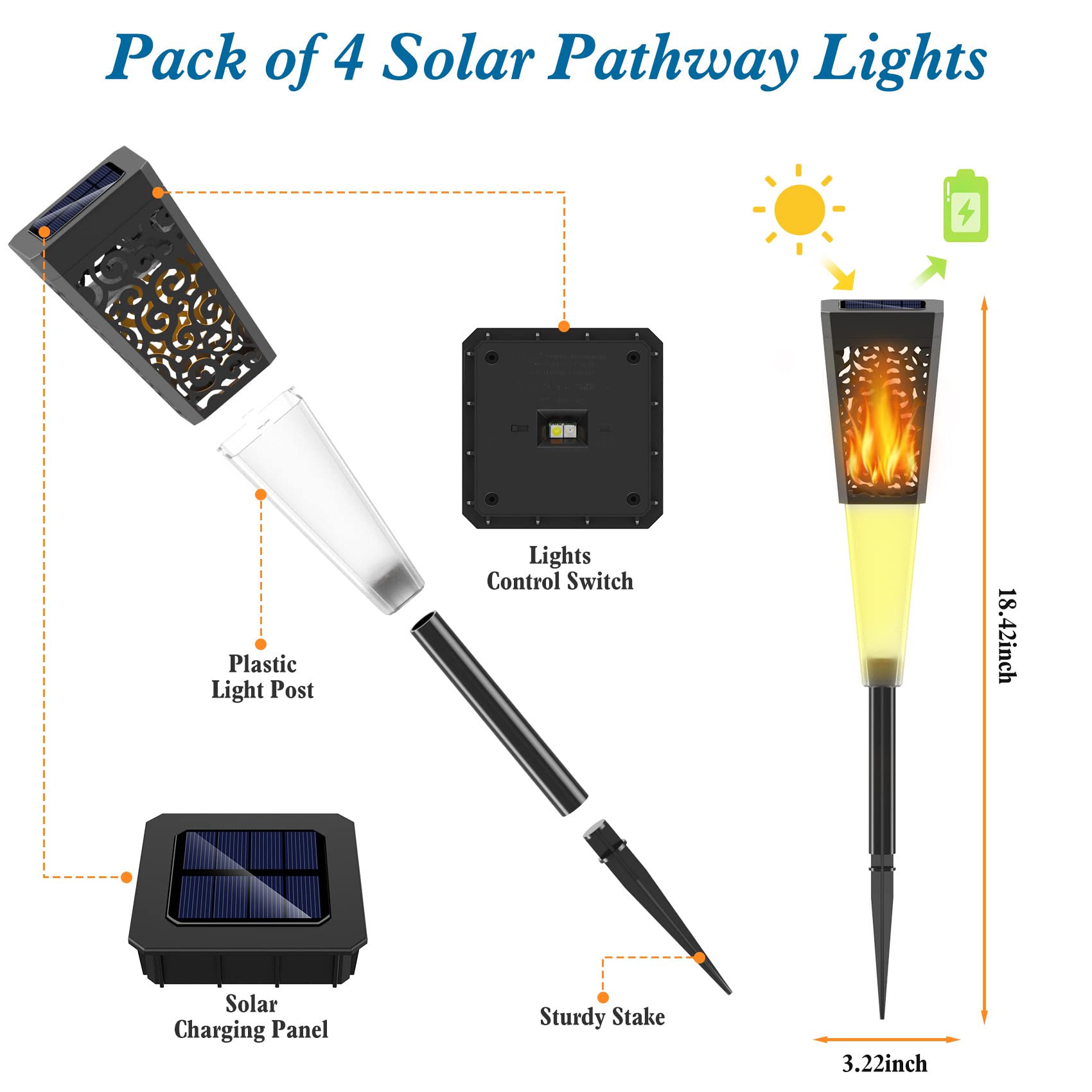 Ip Solar Light Snapklik.com : Solar Pathway Lights,4 Pack Solar Outdoor Lights ...