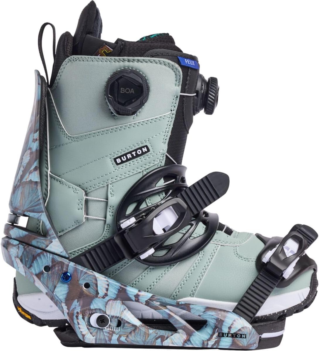 Burton Women's Lexa Re:Flex Snowboard Bindings, Blue Butterflies, L