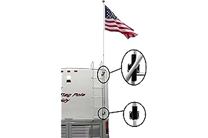 RV Flag Pole Kit 12 Feet with Starlink Extension Pole