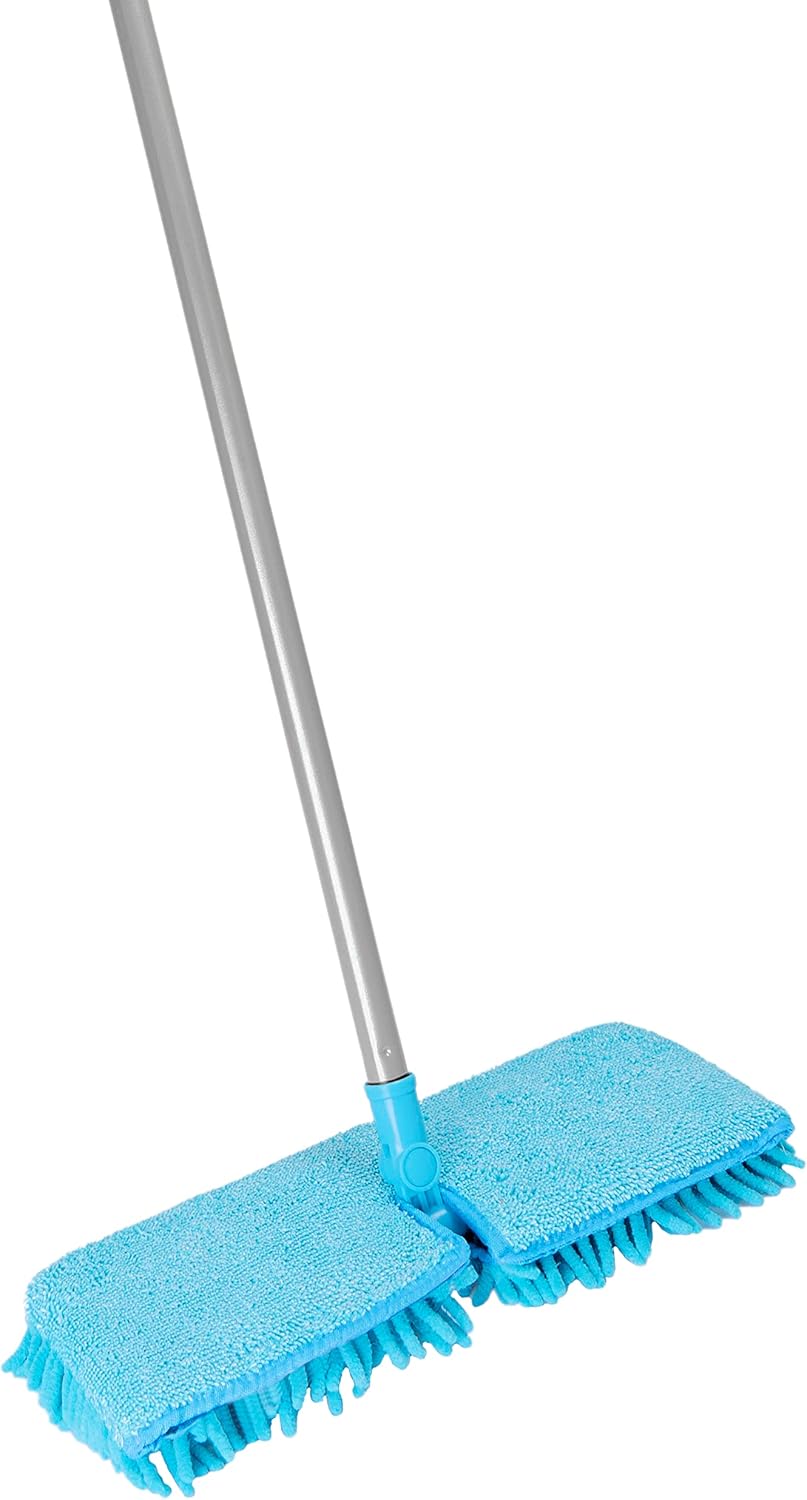 Fuller Brush Dynamic Duo Micro Mop Replacement Head & Frame – Dual-Sided Chenille and Terry Cloth Pad with Swivel Mop Plate for Wet and Dry Floor Cleaning
