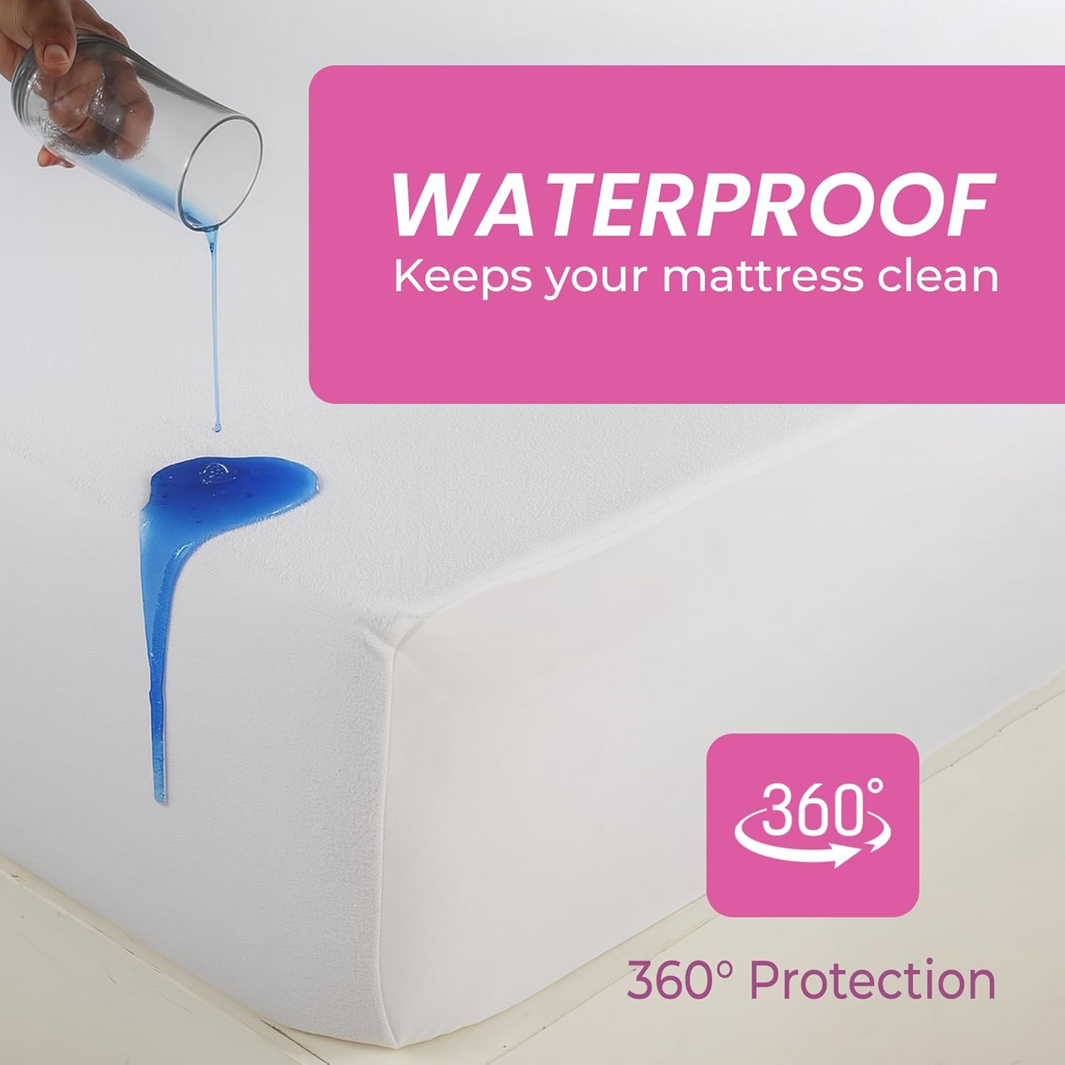 Threads+ Twin Mattress Encasement, 39"x75", Waterproof & Breathable, 110 GSM Soft Jersey Knit with TPU Layer, Zippered 6-Sided Bed Cover, Spill & Dust Proof (2 Pack, White) Brand: Threads Plus