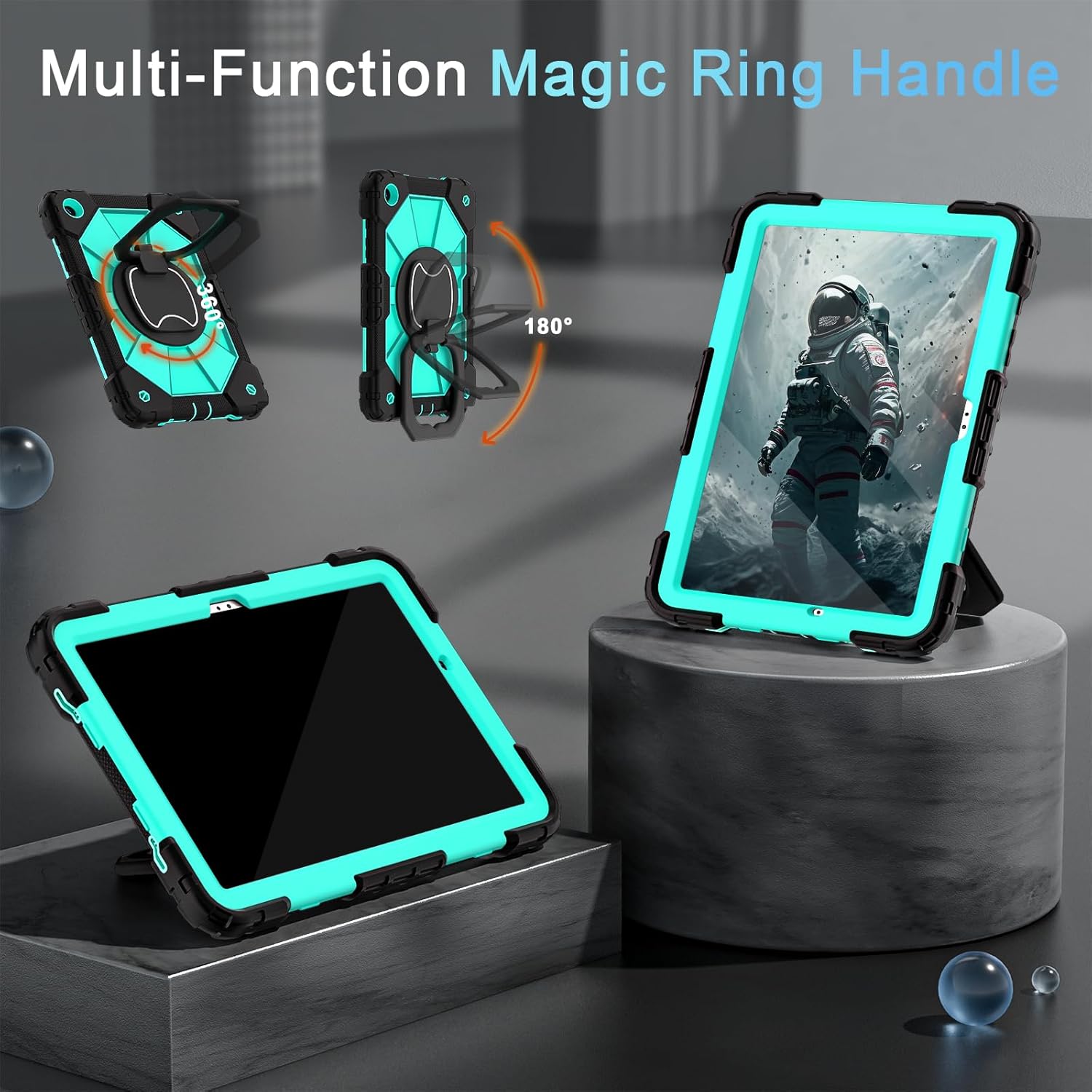 Case for Galaxy Tab A9 Plus Case 11 Inch with Screen Protector/Rotating Stand/Pen Holder,Military Grade Shockproof Case for Samsung Galaxy A9+ Tablet Cases