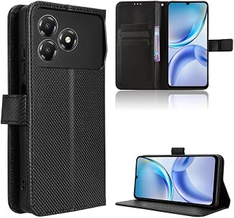 Compatible with ZTE Blade A36 4G Leather Case,PU Leather flip Cover Compatible with Nubia A36 4G Case Cover Black