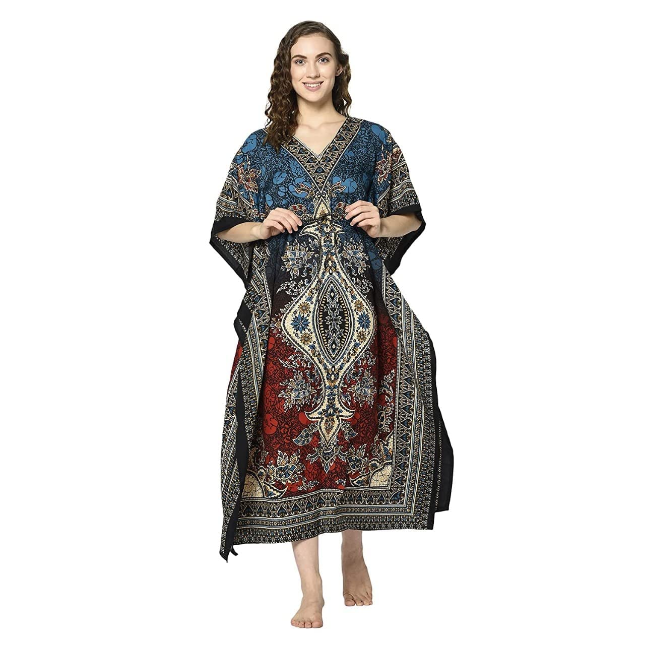 ukal Women's Long Kaftan Maxi Caftan Gown Top Night Dress Kimono for Holiday, Evening, Loose Fit-picture-11