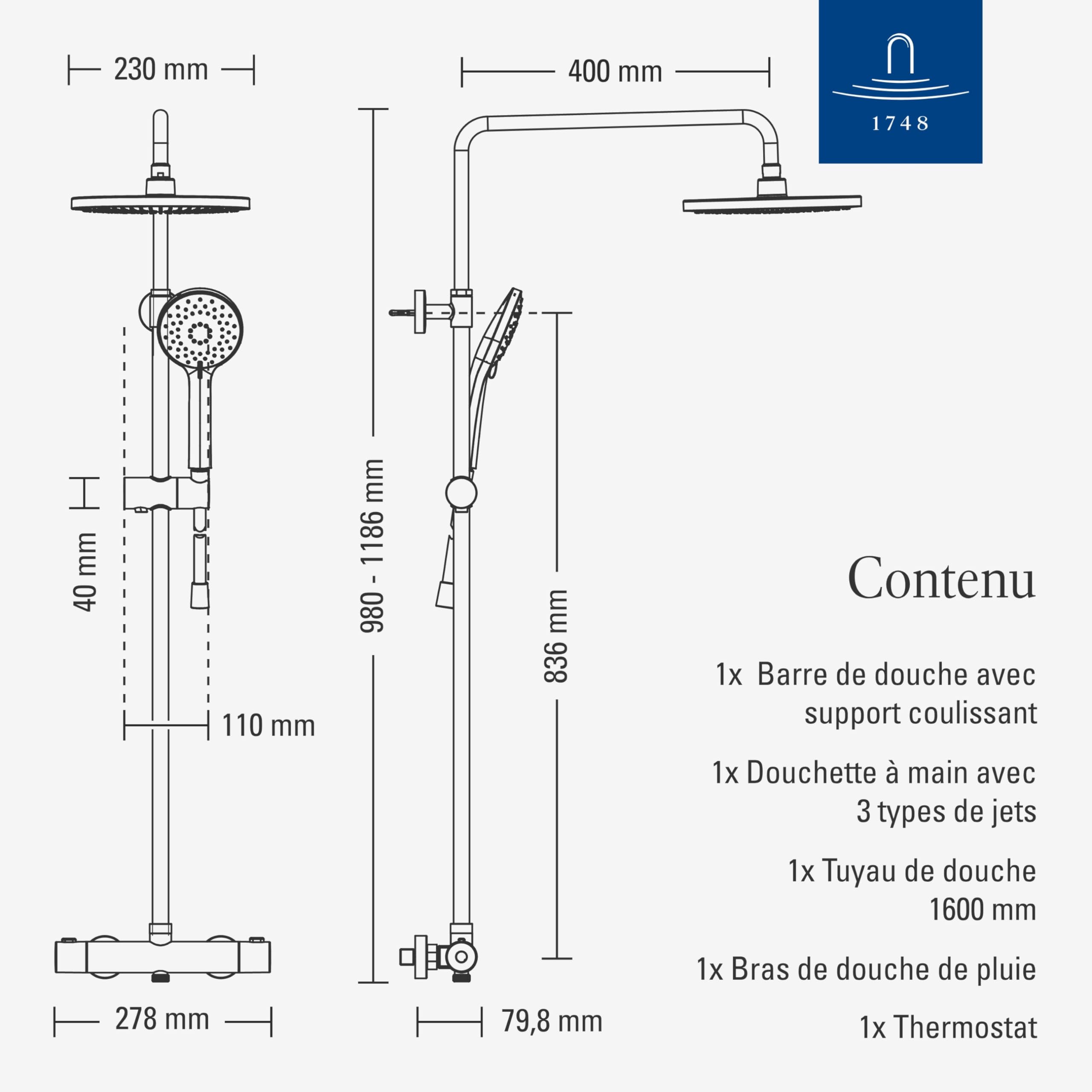 Villeroy & Boch Universal Showers système de douche – Chrome