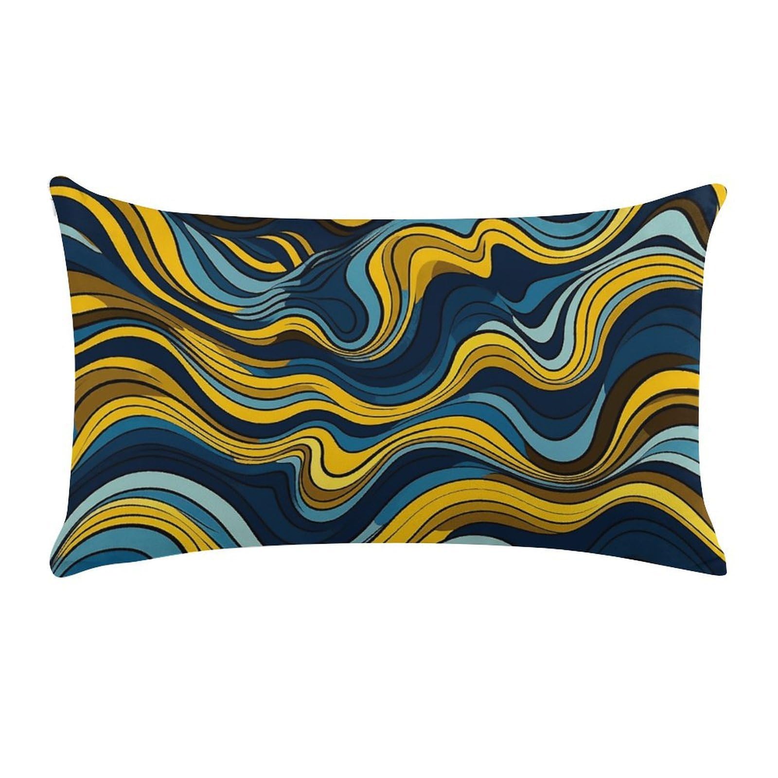 Wave Pattern Pillow Cases for Sofa, Super Soft Plush Pillow Cover with Zipper, Luxury Cozy Pillow Shams for All Seasons, Lightweight Pillowcases for Bedroom, 12" X 20"