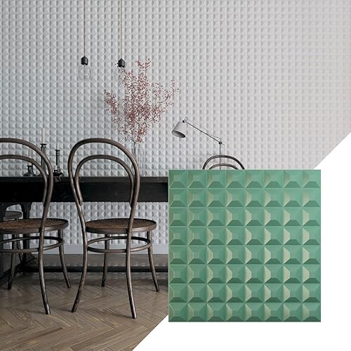 Ekena Millwork Bradford EnduraWall 19 58 pulgadas de ancho x 19 58 pulgadas de alto, panel de pared decorativo 3D de niebla marina (cubre 2.67 pies