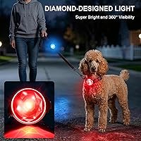 Vista 2 de 2-Pack Dog Collar Lights, Yesbular USB-C Rechargeable Dog Light Clip-On, Waterproof LED Pet Safety Light with Adjustable Silicone Strap for Night