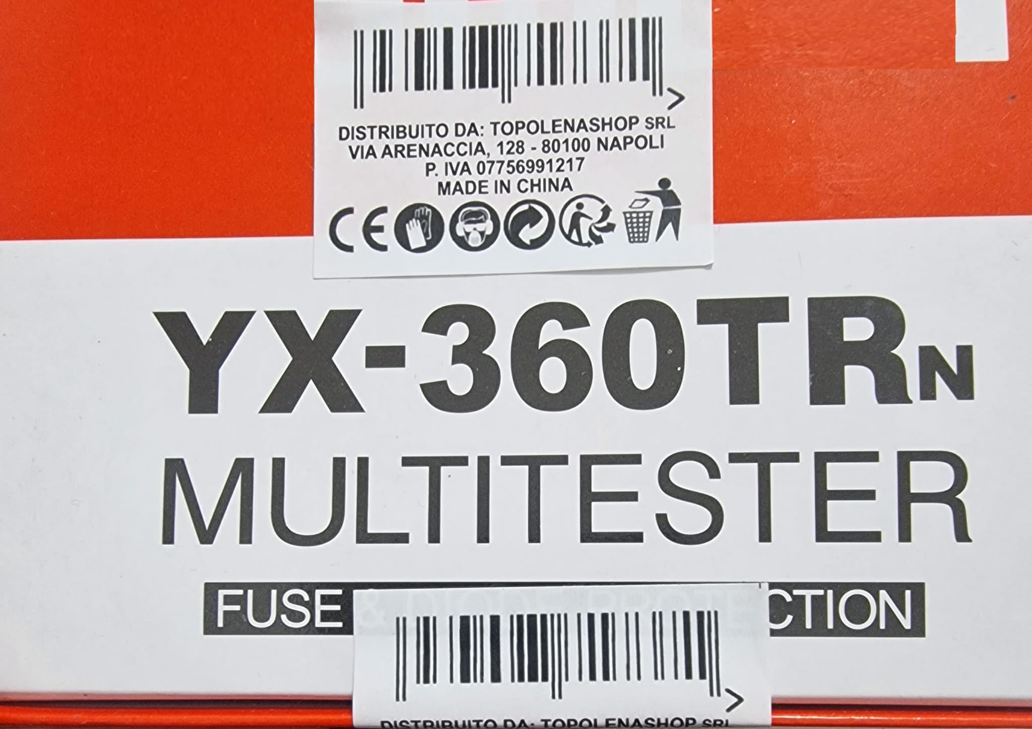 Multimetro tester analogico portatile con cavi puntali, misuratore di tensione rilevatore di corrente elettrica resistenza diodo voltmetro amperometro Ohmmetro YX-360TRN