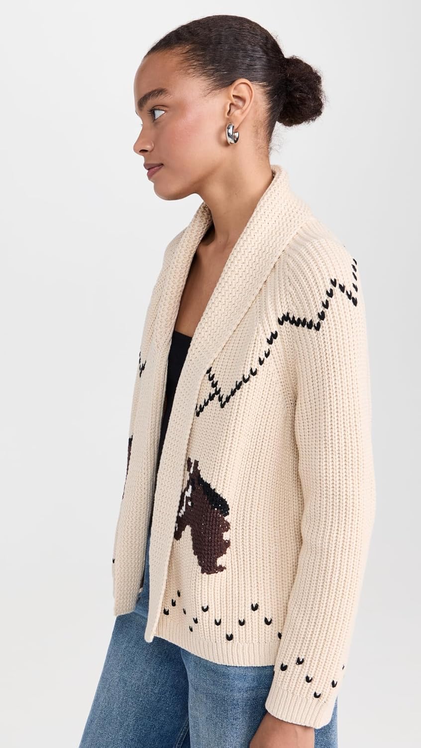 Navy Horse Lodge Cardigan by The Great