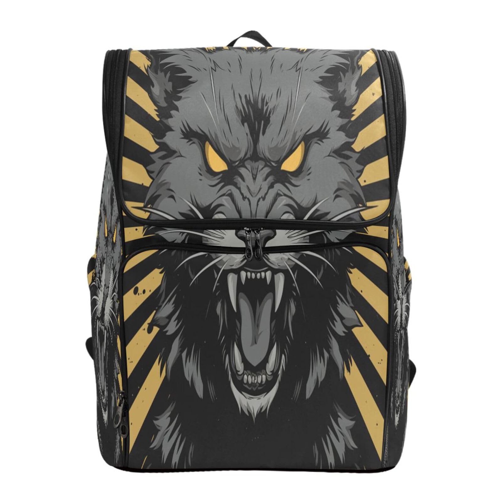Sac à dos chat noir à grands compartiments pour transporter tous vos cours - 7