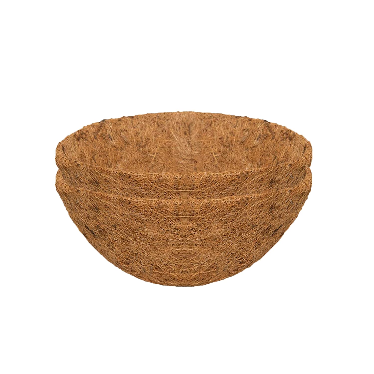 YUI 8/10/12/14/16 inch Coco Liner for Hanging Basket, Hanging Basket Coconut Fiber Wall Trough Planter Replacement Liner Natural Coco Liners Planter Outdoor Garden Half Moon Flower Pot (16in/2PC)