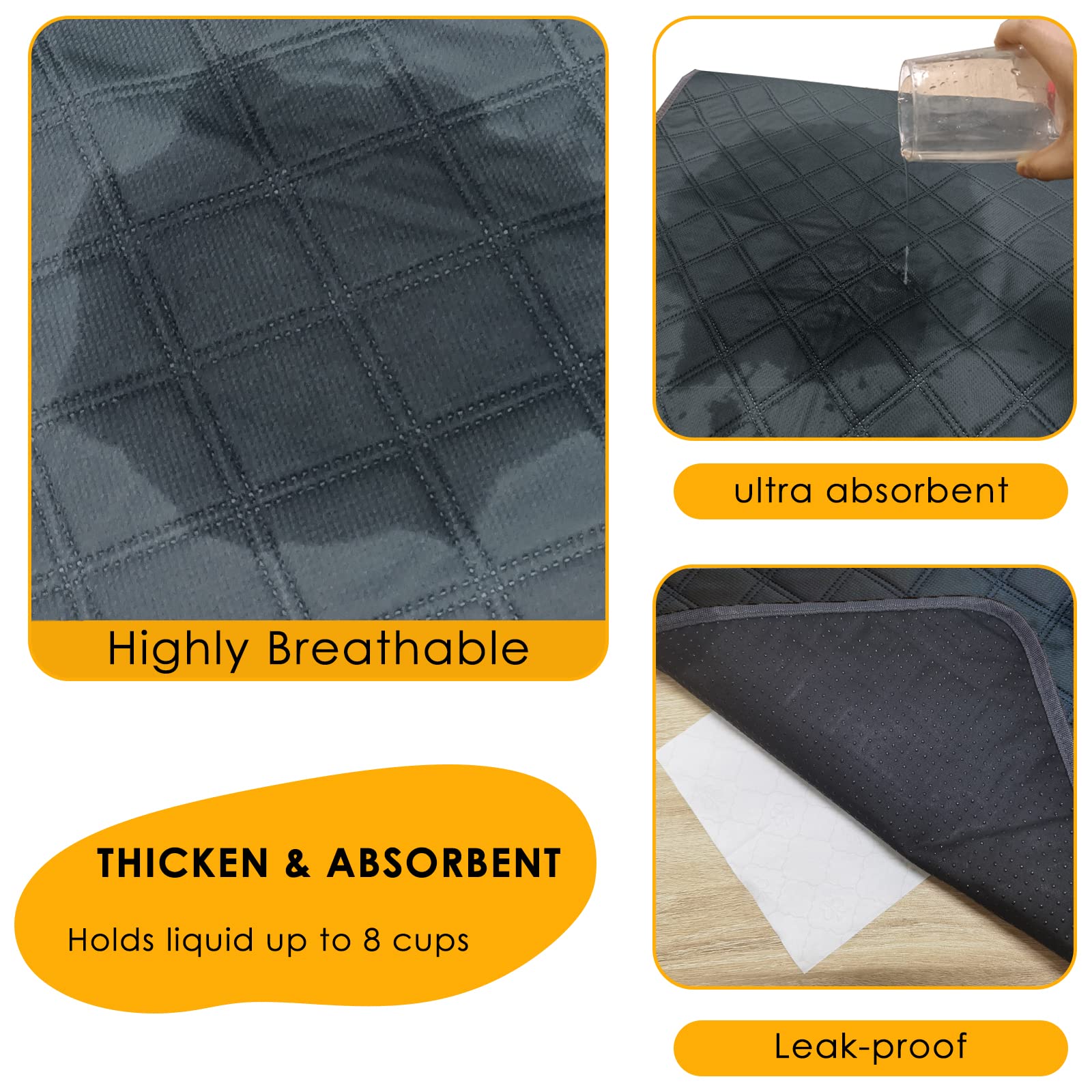 2 Stück Meerschweinchenkäfig-Einlagen für C&C 2 x 3 Habitat waschbar Meerschweinchen-Bettwäsche super saugfähig | wasserdicht | rutschfest | wiederverwendbare Meerschweinchen-Pinis-Pads für