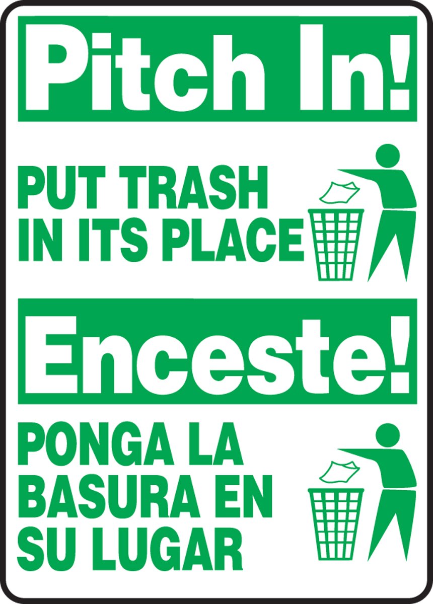 Panneau signalisation déchets Accuform SBMHSK903XT bilingue - 2