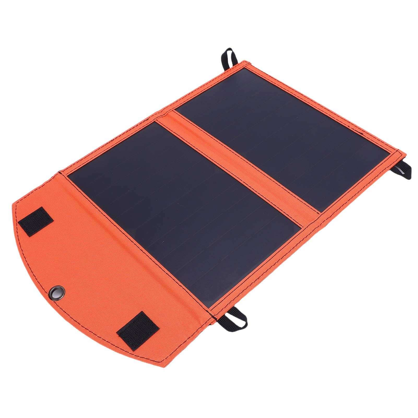 Cargador plegable de panel solar eficiente de 14 W, plegable, USB A, USB C, para actividades al aire libre, silicona monocristalina