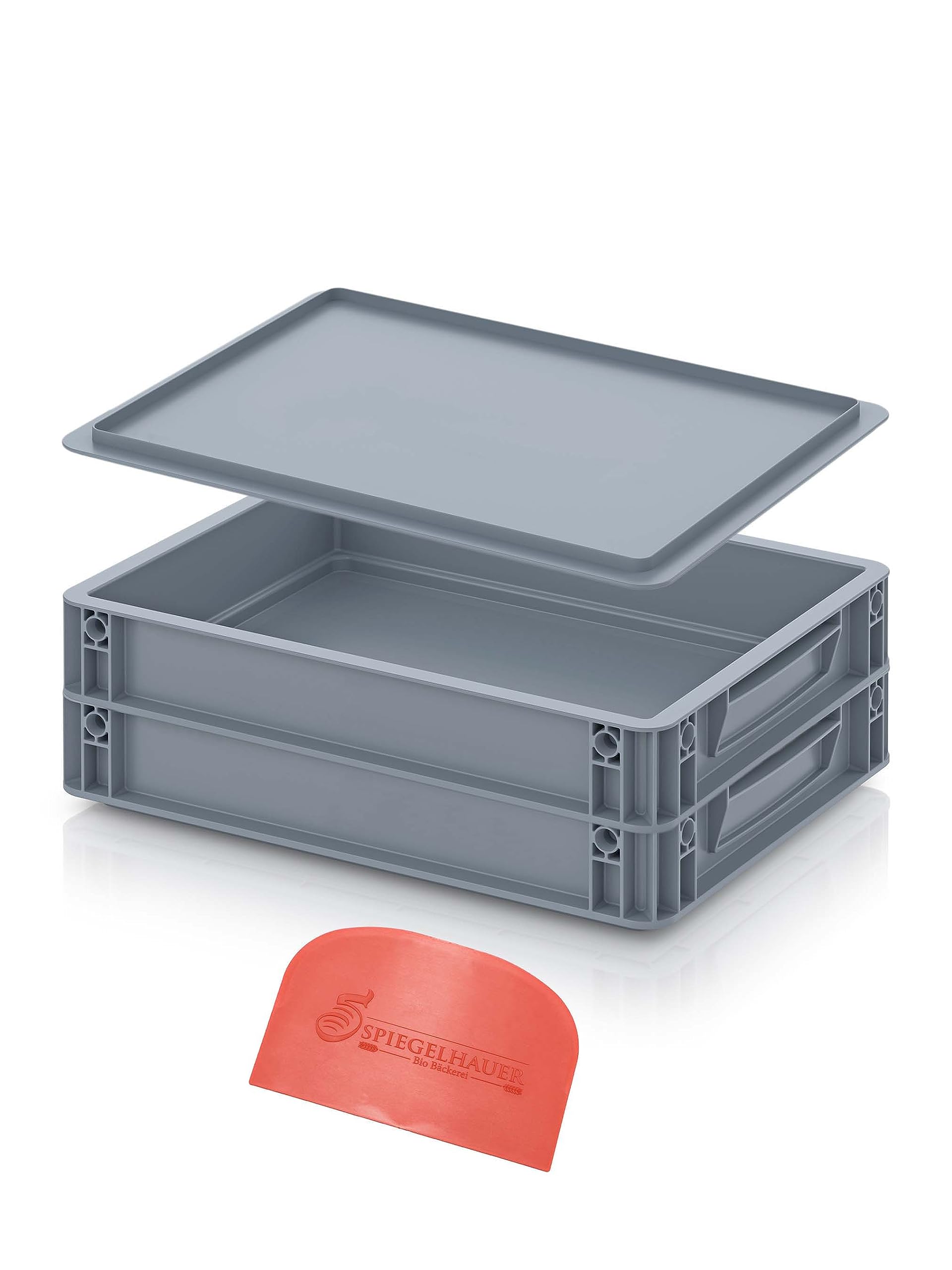 2 cajas para pizzas con tapa y espátula para masa, apto para alimentos, apto para pizza, apto para frigorífico, caja de fermentación para pizza, recipiente para masa de pizza con tapa, caja de pasta,