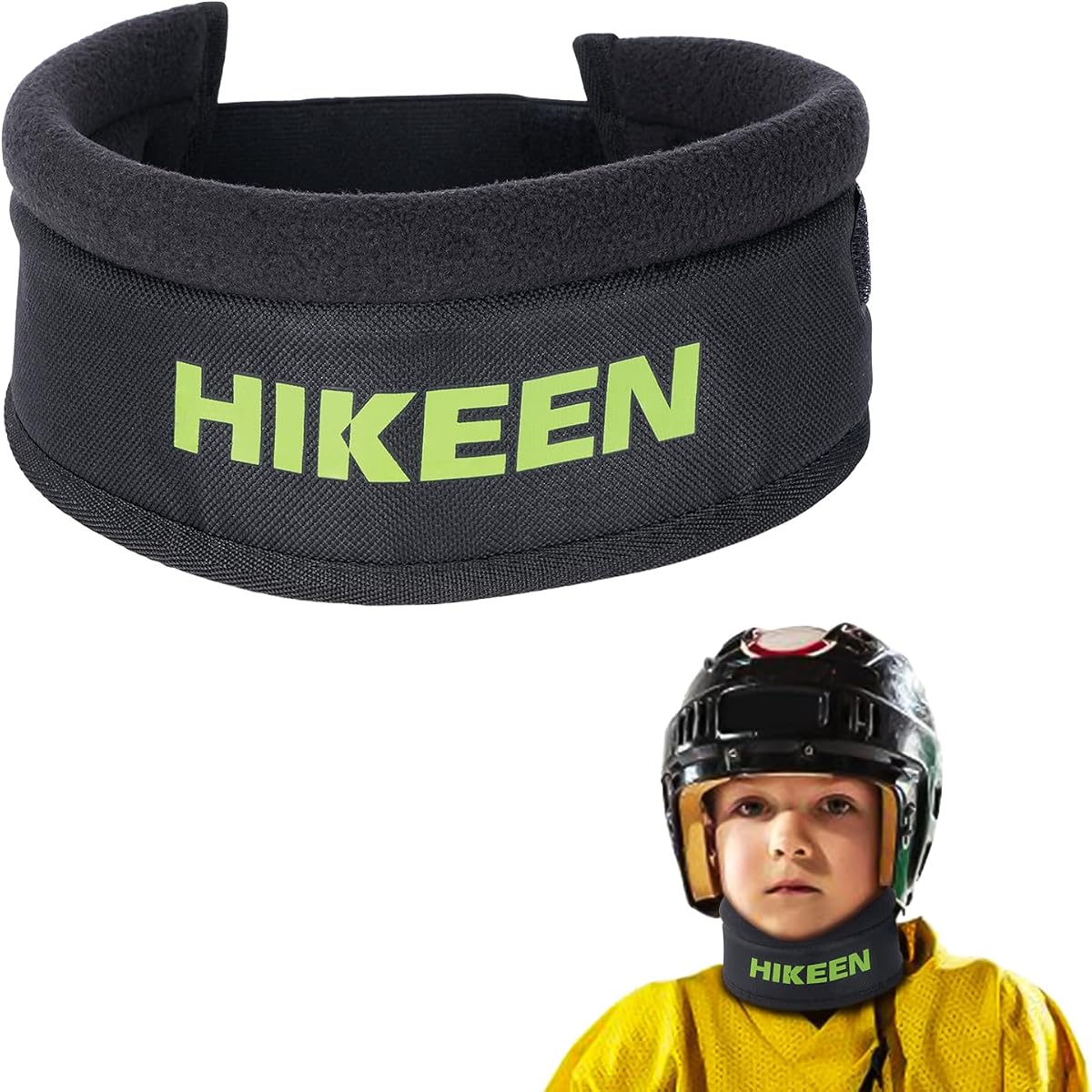 Protector de cuello de hockey Hikeen,Protección premium resistente a cortes,Protector de cuello ajustable y suave,Equipo de protección de hockey sobre hielo de seguridad óptima