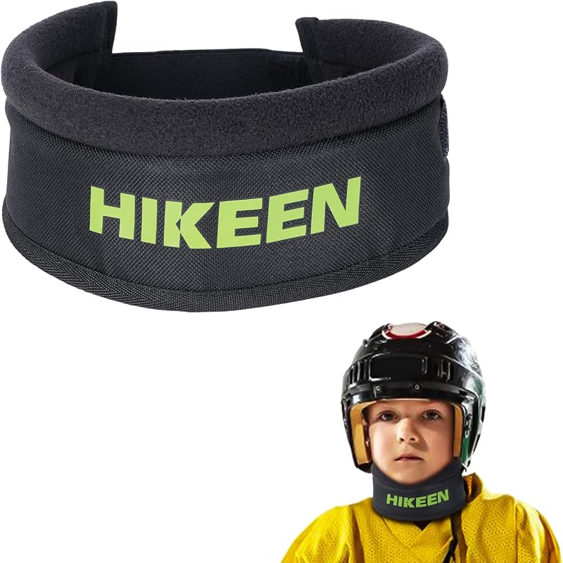 Protector de cuello de hockey Hikeen,Protección premium resistente a cortes,Protector de cuello ajustable y suave,Equipo de protección de hockey sobre hielo de seguridad óptima