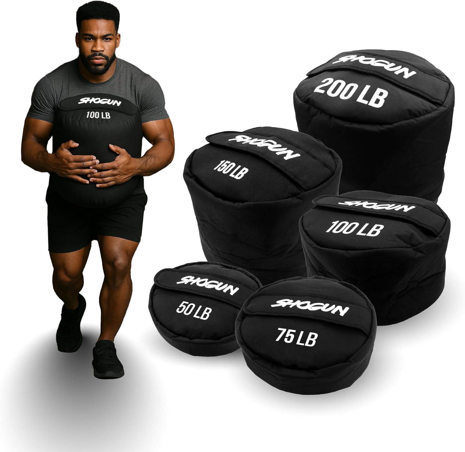 Shogun Sandbags for Working Out – Heavy Duty Workout Sandbag for Weight Training, Cross Training, Strongman, Fitness & Military Use – Adjustable Exercise Sand Bags for Full Body Training