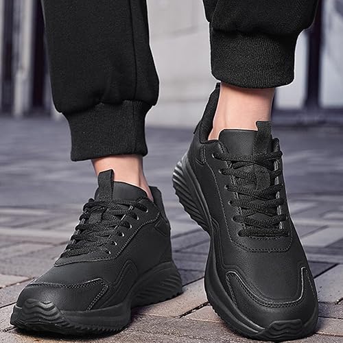 Miniatura 5 de Zapatos de cuero para hombre, impermeables, informales, de moda, suela suave, antideslizantes, ligeros, sin cordones, cómodos, para cocinero