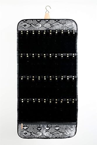 Miniatura 3 de Angelina's Palace Annecy Jewelry - Organizador de doble cara para colgar en el armario, rollo de almacenamiento de joyas, 24 barras de anillos de