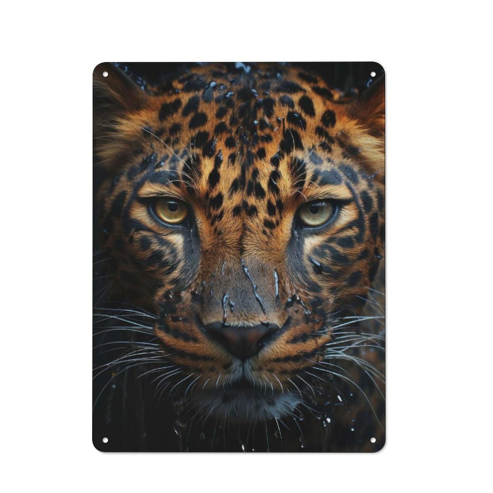 Junmoney Tiger Wildlife Tin Wall Plaque 40X30cm With For Café Or Restaurant, Suited To Restaurant Decor Fans