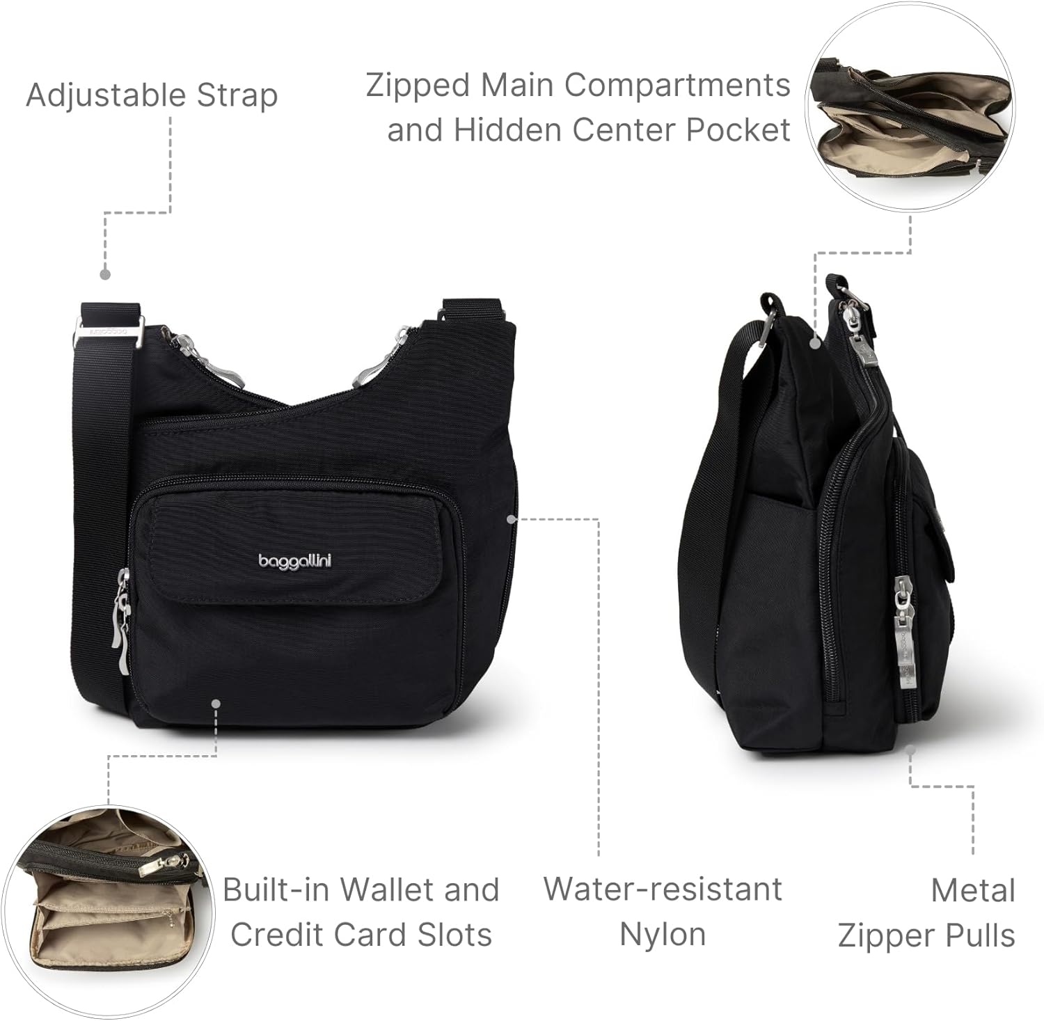 Baggallini Women Criss Cross Crossbody Bag - Image 3