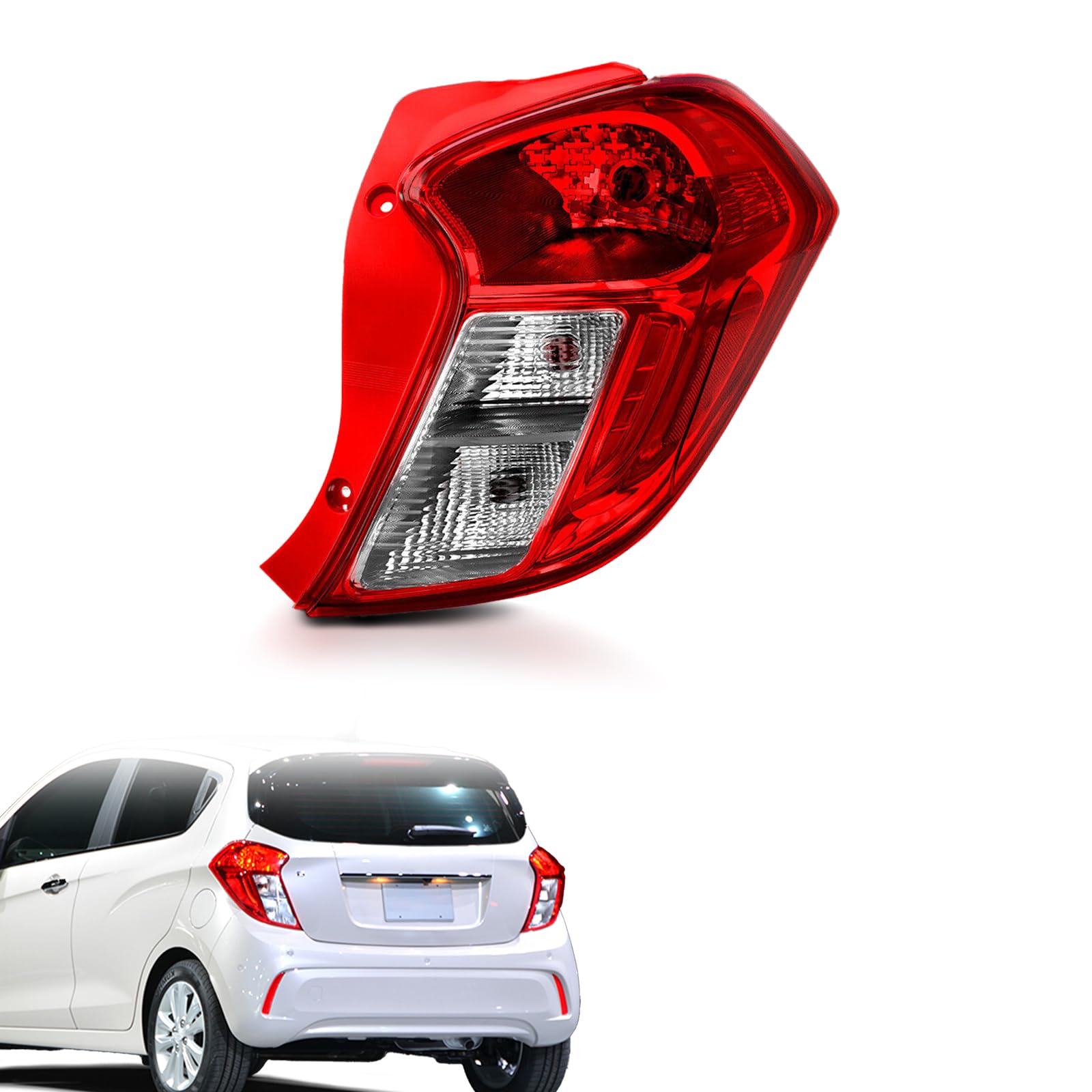 Gefitway Tail Light Assembly Compatible with 2016-2022 Chevy Spark-Right Taillamp assy outer with Bulbs Taillights for 2018 Spark, Right Passenger