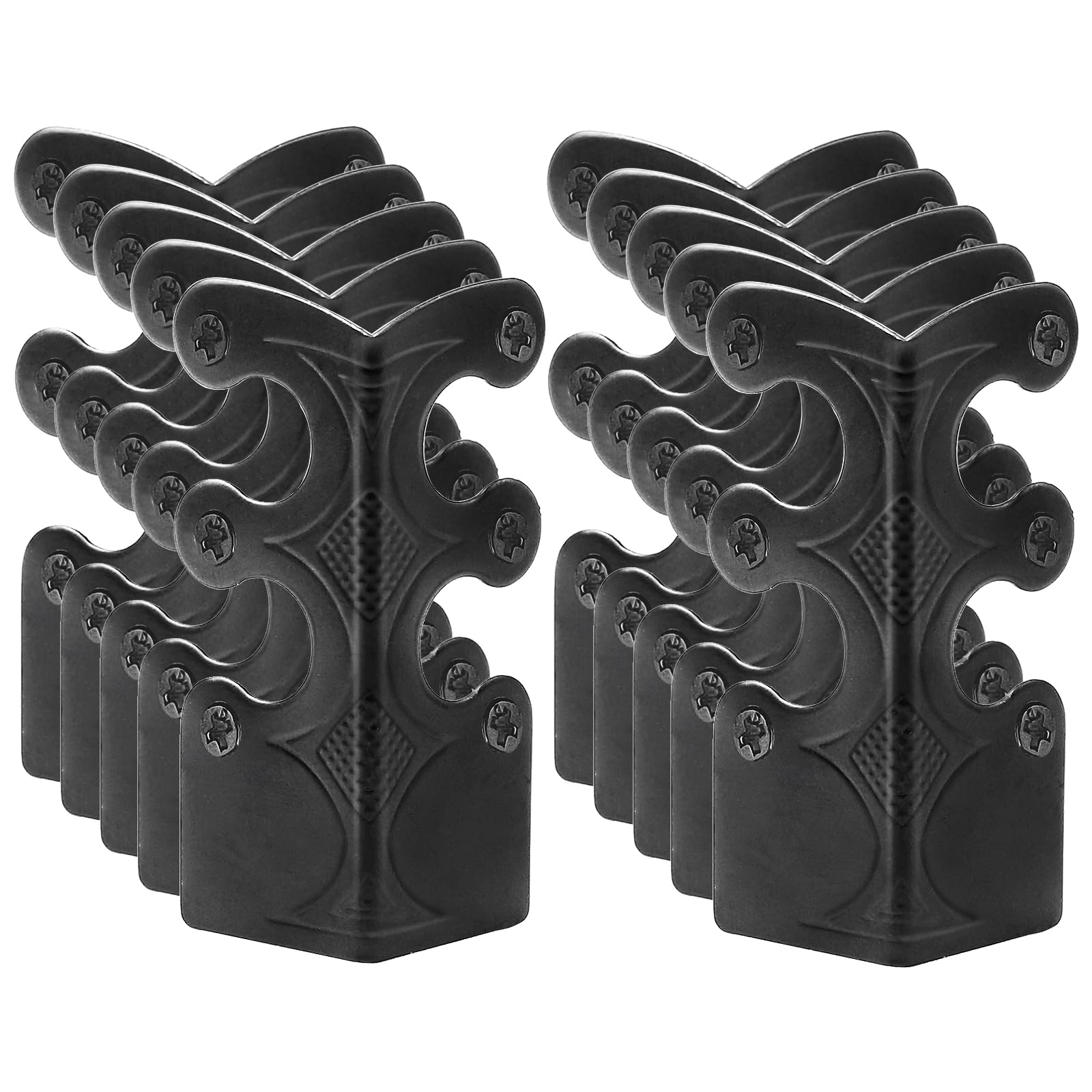 20PCS Solid Brass Skiffers Board Corner Protectors, Skirting Baseboard Corner Bracket, Vintage Metal Corner Safety Protector, Decorative Cover, Black,