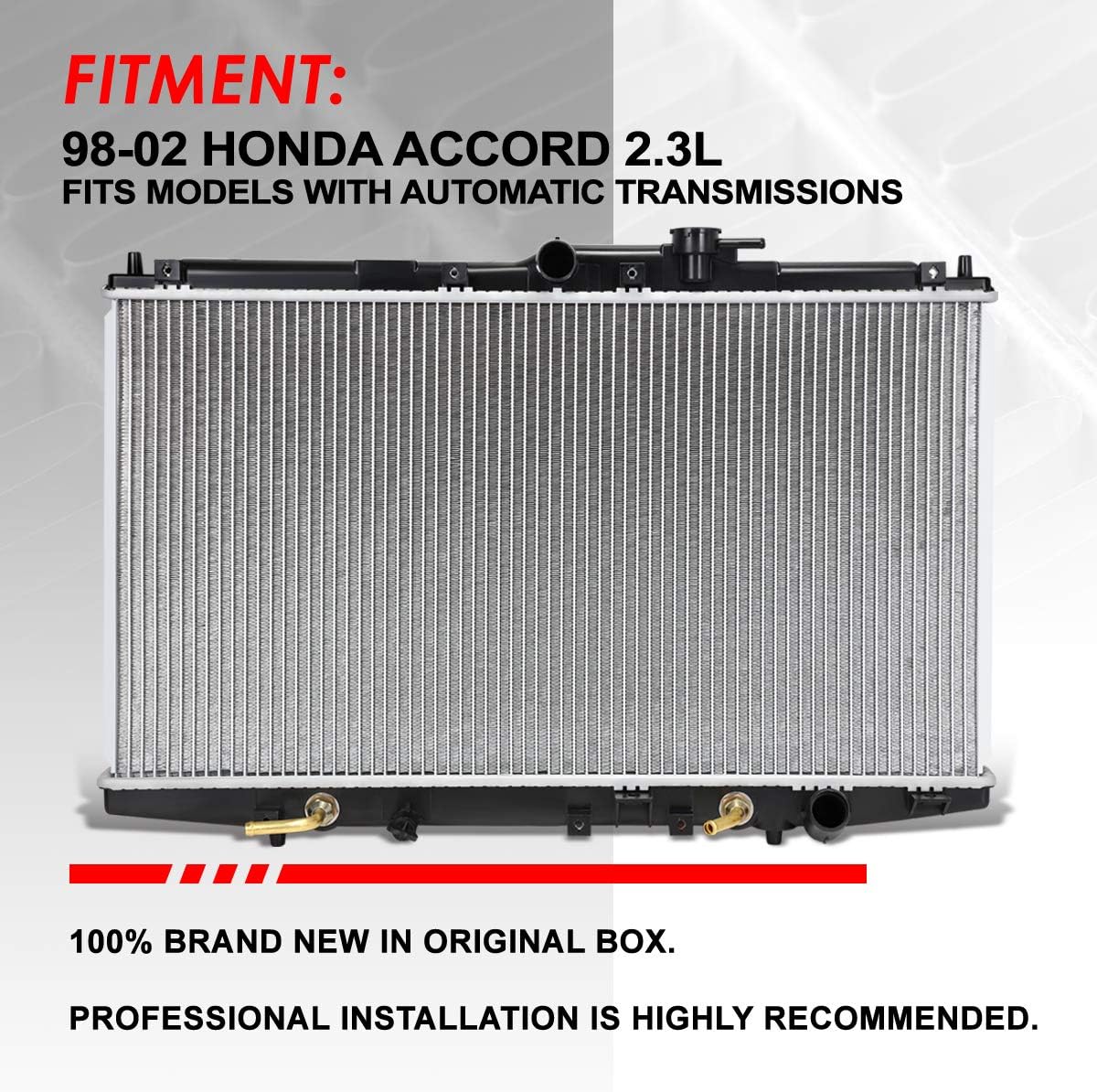 Auto Dynasty Radiator Compatible with 1998-2002 Honda Accord 2.3L at, DPI 2148 Factory Style 1-Row Cooling Radiator, Aluminum Core