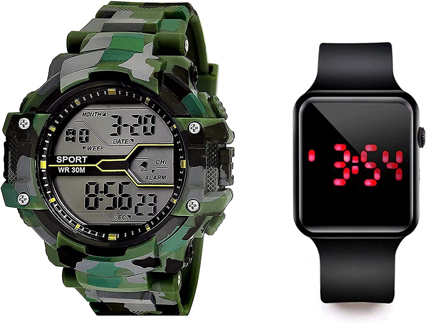 SELLORIA Sports Digital Shockproof Waterproof Boys Military Watch(Green Dial & Green Colored Strap)-32323 (B08VGRBQGC) Amazon Price History, Amazon Price Tracker