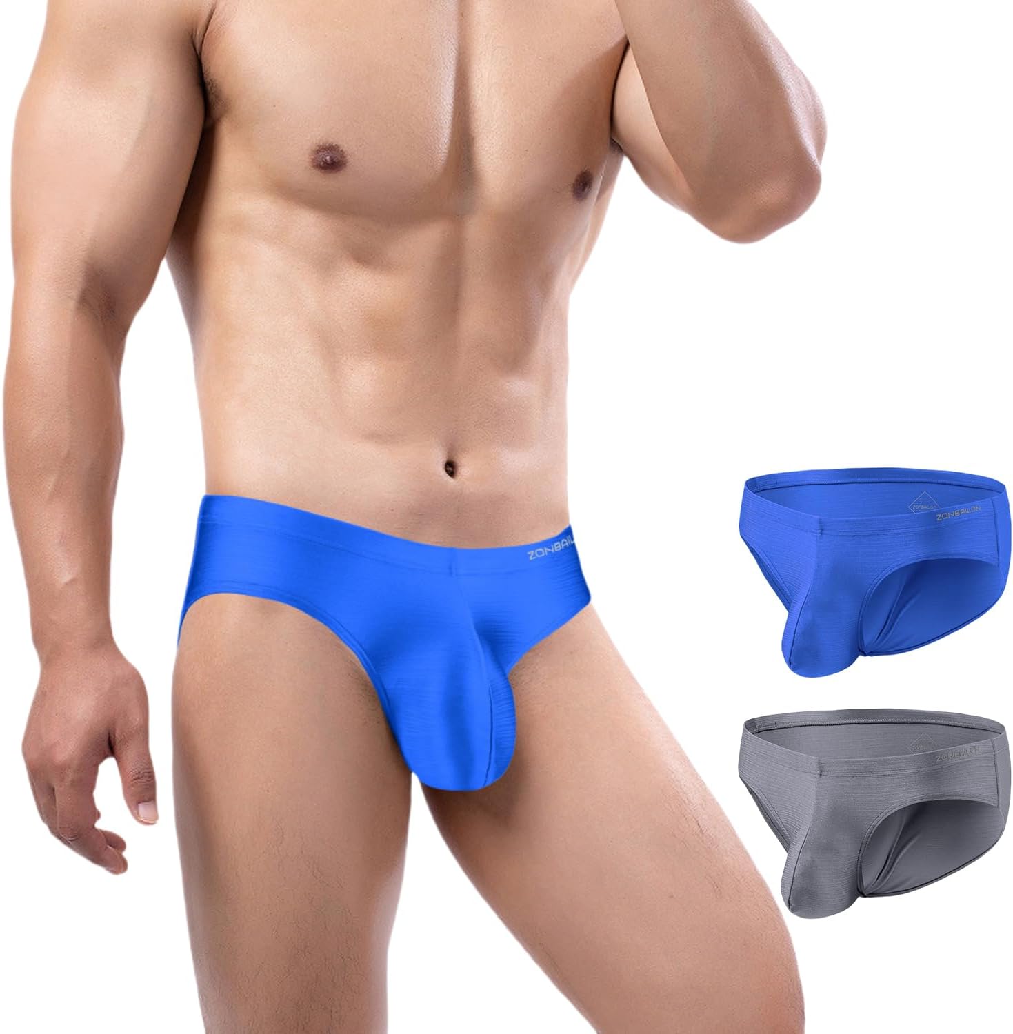 Mens Sexy Bulge Enhancing Briefs Underwear Low Rise Ice Silk Big Ball Pouch Underpants M L XL 2XL 3XL Pack