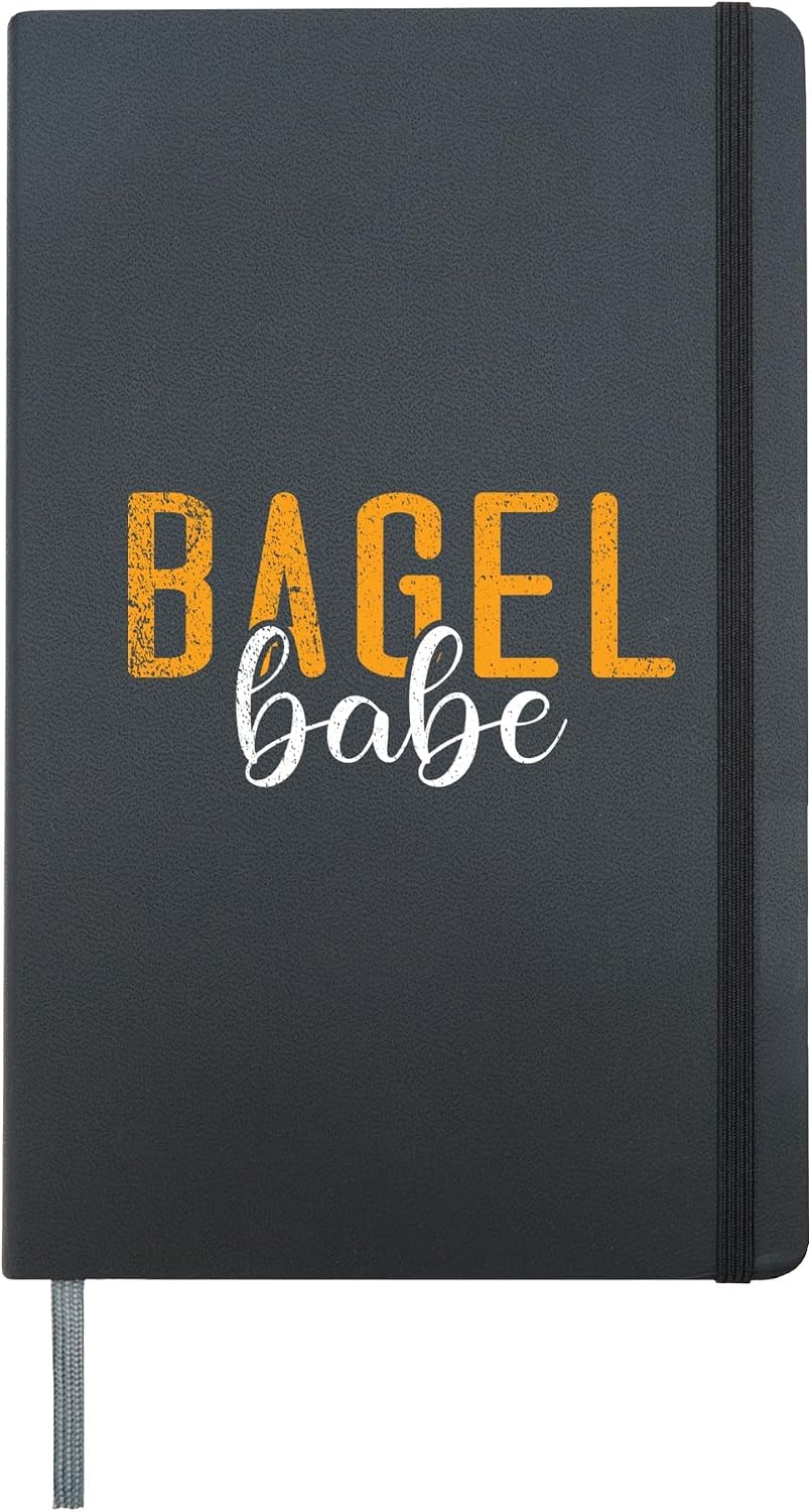 Bagel Babe funny Bagel Hardcover Journal, Black