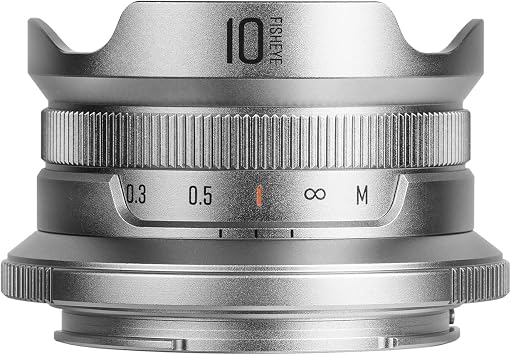 Brightin Star 10mm F5.6 II MF Fisheye Lens Manual Focus Prime APS-C Lens Fit for Z-6II,Z-7II,Z5,Z50,Z9,Z50,Z-FC,Z30Silver
