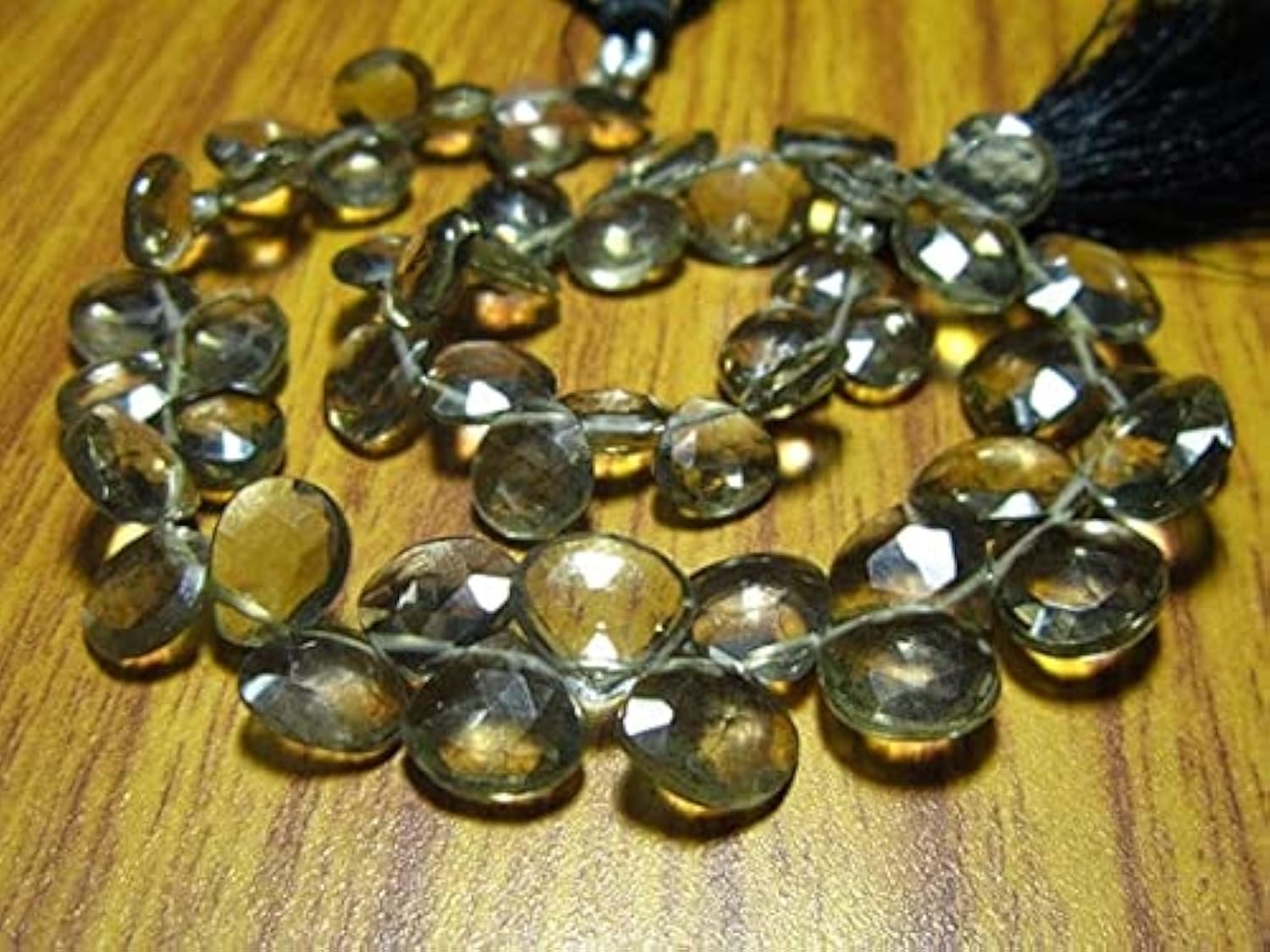 Quartz fumé perle cœur facetté 8mm pierre naturelle pour création de bracelet fait main