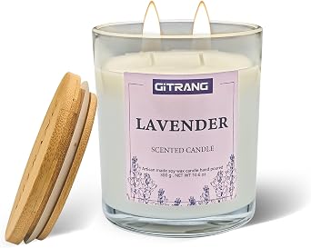 Lavender Soy Candle 10.6oz, 80-90H Aromatherapy for Sleep & Spa