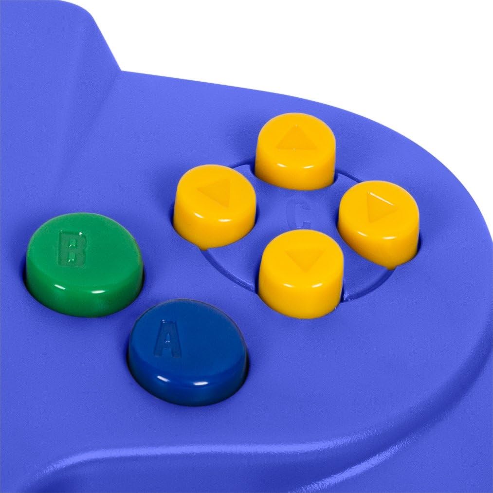 Blue Bundle Nintendo 64 Classic USB Game Wired Controller Joypad Gaming- Compatible with PC and MAC- Emulator, raspberry pi, Windows PC by Mario Retro Dual Pack Blue