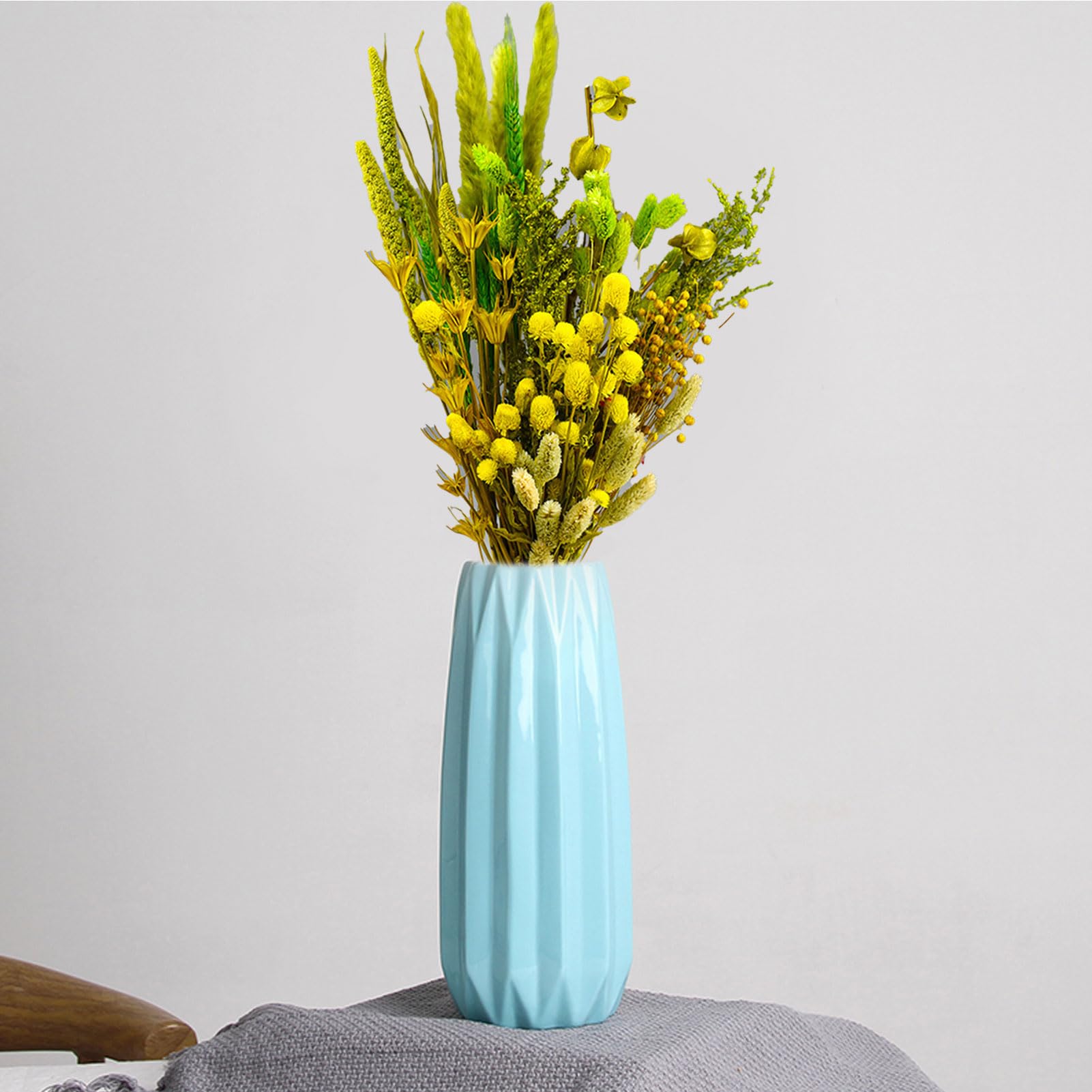 Bouquet Mix di Bouquet di Fiori Secchi, Fiori di Lavanda Secchi da 21,6 Pollici e Palline di Billy Secchi Code di Coniglietto di Pampa in Cotone Stelo di Erba Decor (E)