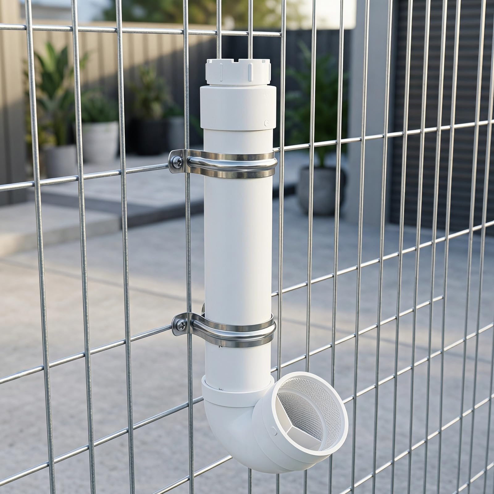 ibasenice 1 Juego de comedero de PVC para Pollos: comedero para Aves de Corral sin Desperdicio - dispensador automático de Comida para gallinas, Perros, Patos, Gatos y pájaros - Accesorios para