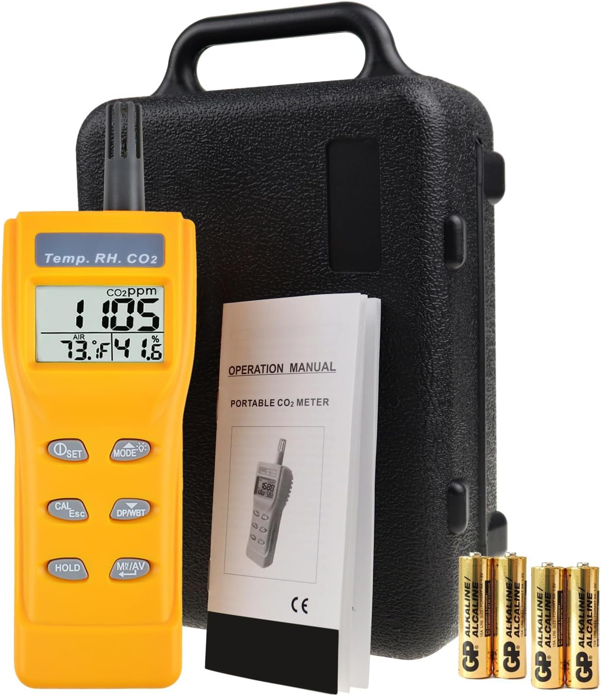 CO2 Meter Indoor Air Quality Meter CO2 Monitor 9999ppm Carbon Dioxide Temp. Humidity Meter NDIR Sensor Detector