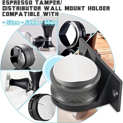 Miniatura 6 de Portafiltro espresso y soporte de pared para cafetería Barista Espresso Tools Estante de pared para portafiltro de 2.283in 2.126in 2.008in y