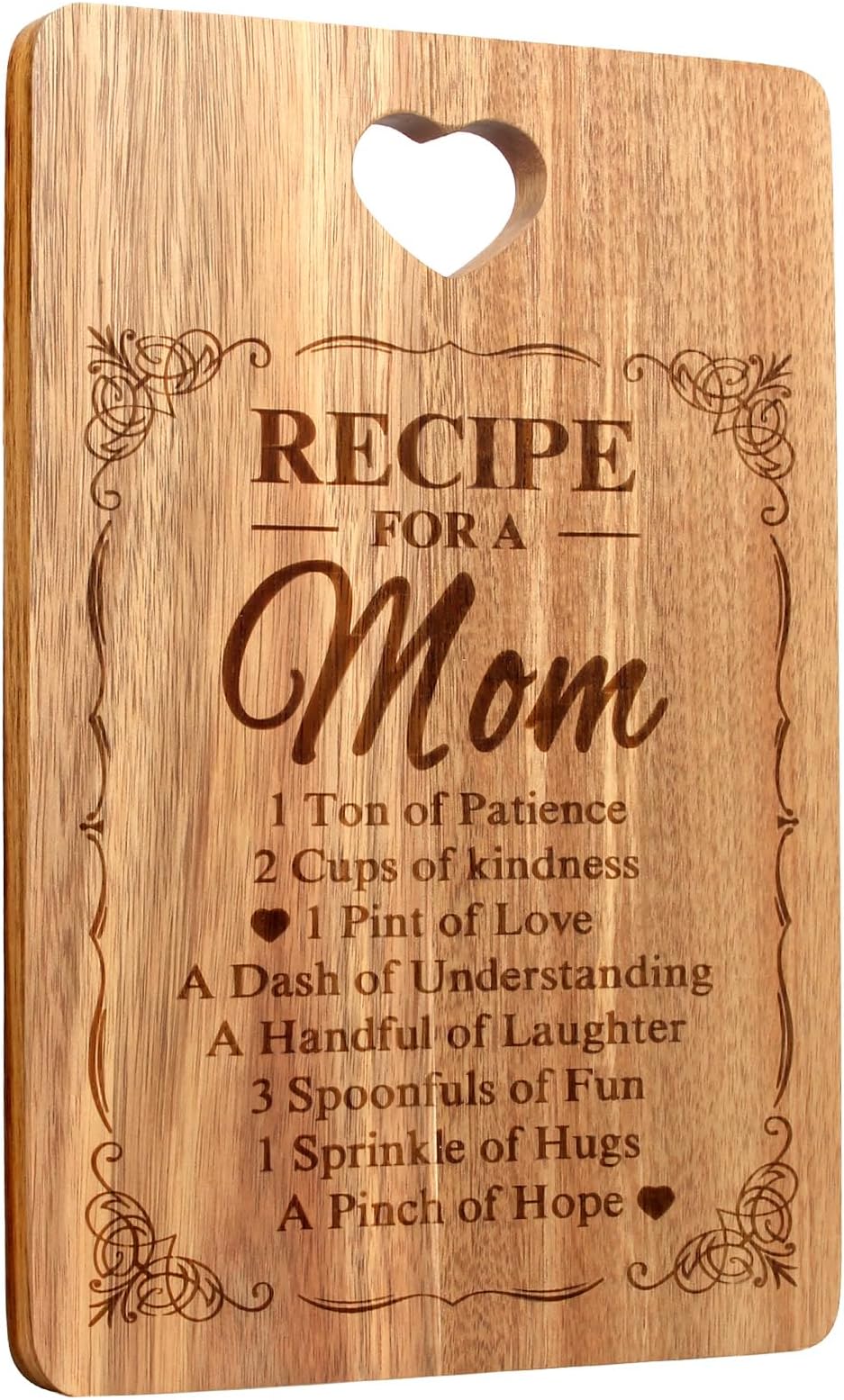 Gifts for Mom from Daughter Son Wooden Cheese Charcuterie Boards Cute Mother's Day Birthday Presents to Mom Unique Christmas Decor Kitchen Gift for Mum Wood Cutting Board Mummy Xmas Present
