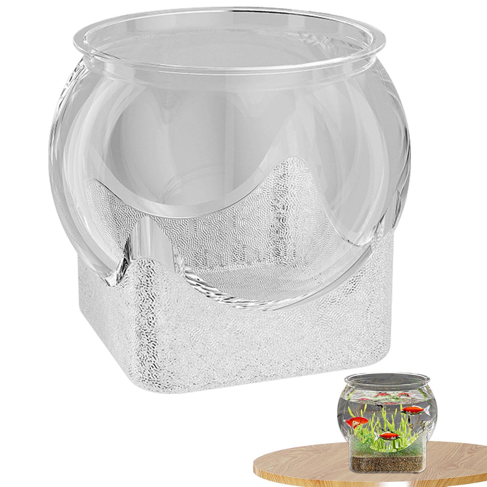 Bol à Poisson d'Aquarium Clair - Réservoir pour Tortue et Betta, Décoration Intérieure de Bureau