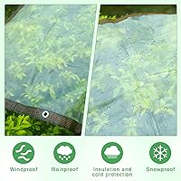 Vista 5 de Windyun Paquete de 2 lonas transparentes de servicio pesado con borde reforzado, lona de plástico impermeable, cubierta de plástico para invernadero