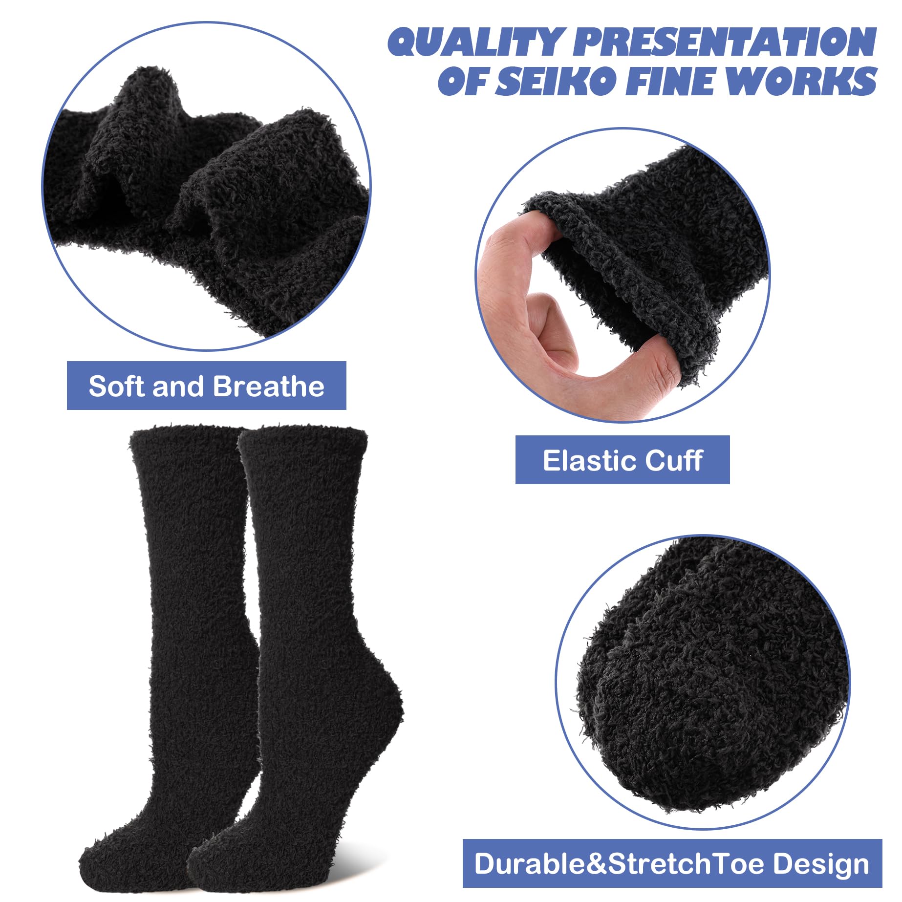 LINEMIN Calcetines mullidos para hombre, microfibra, 5/6 pares