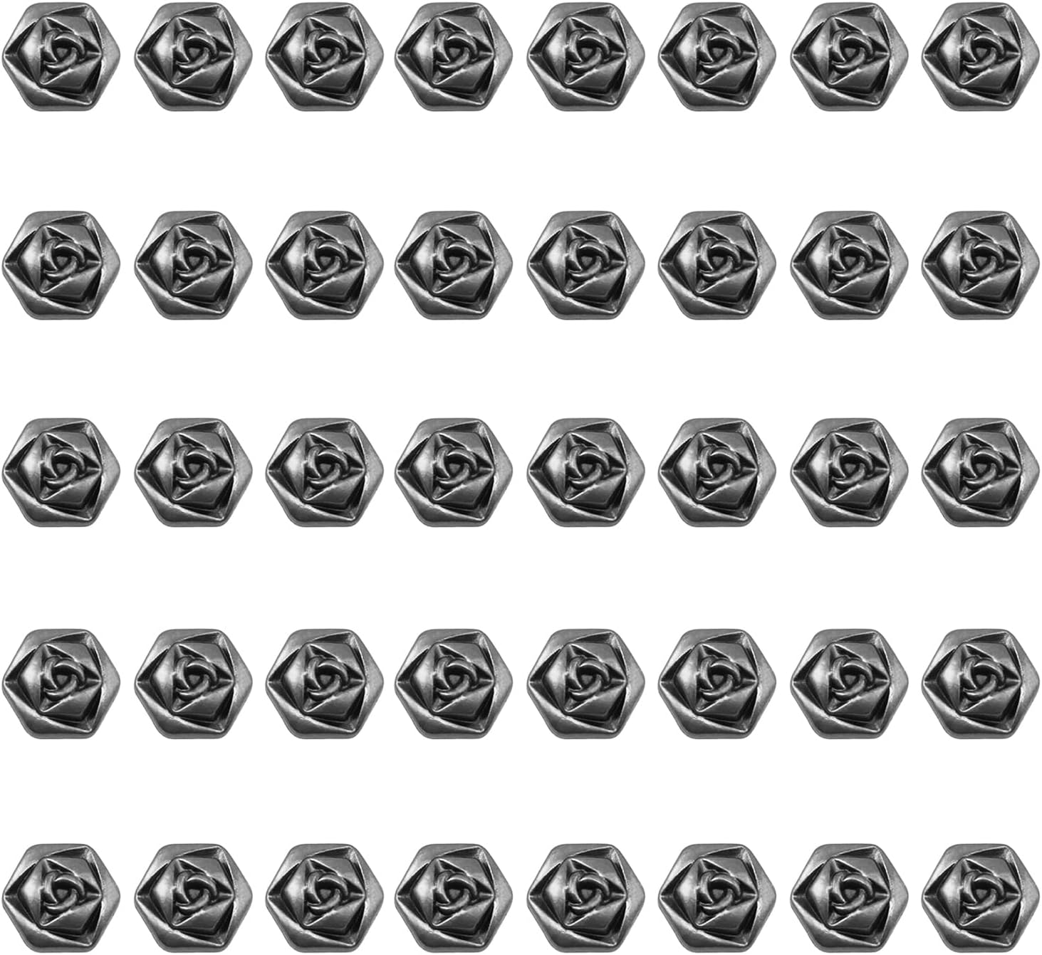 yyangz 40PCS Hexagonal Rose Rivets Zinc Alloy DIY Hardware Accessories Decorative Buckles for Repairing or Decorating Handbags Backpacks Shoes Belts and Handicrafts