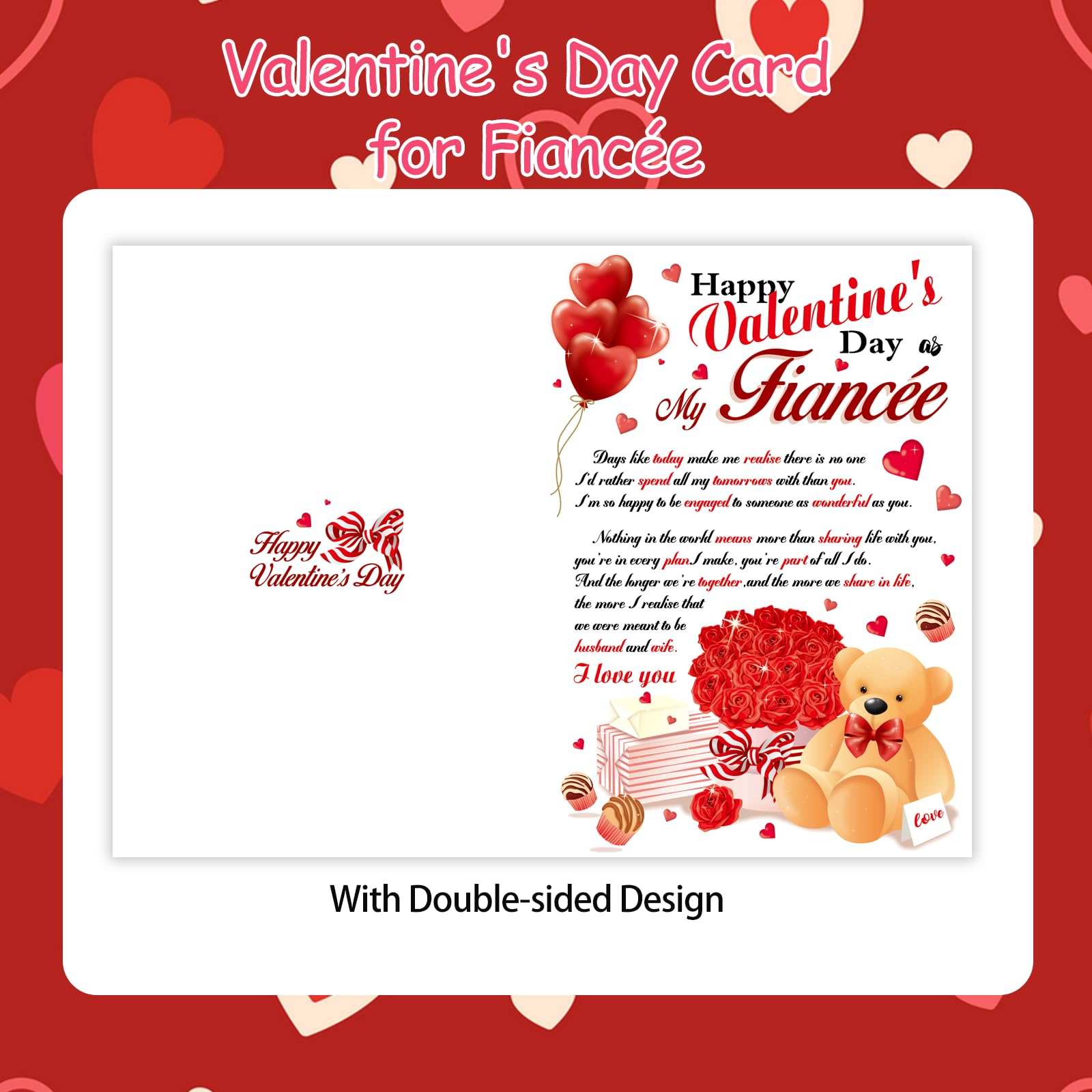 HOWAF Valentines Card for Fiancée - Image 3